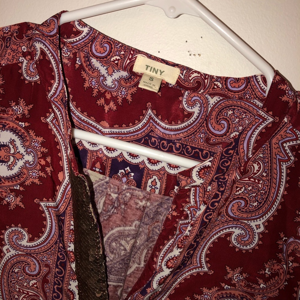 Tiny Anthro Printed Sequin Trim Top - image 2